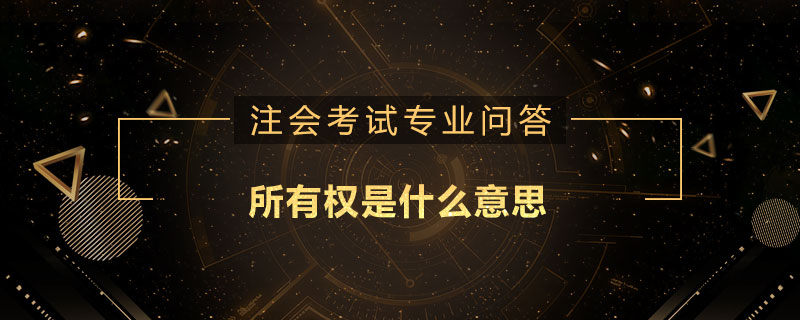 所有權(quán)是什么意思