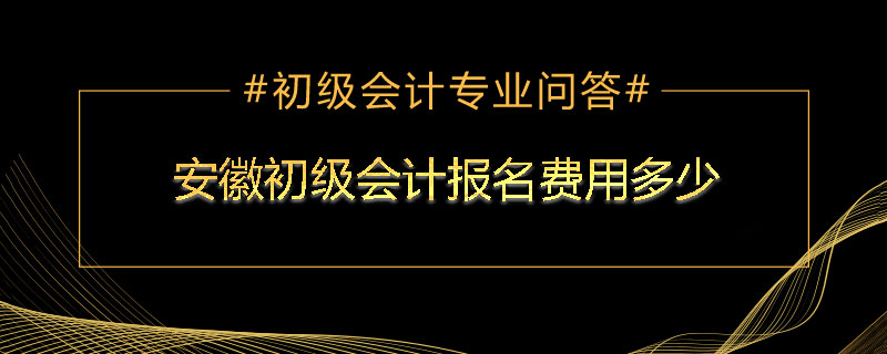 安徽初级会计报名费用多少