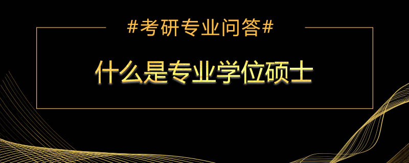 <b>什么是专业学位硕士</b>