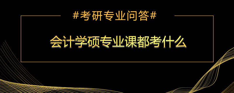 <b>会计学硕专业课都考什么</b>