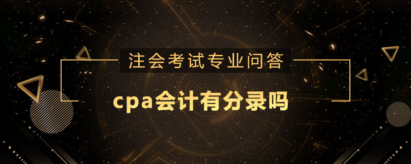 cpa会计有分录吗