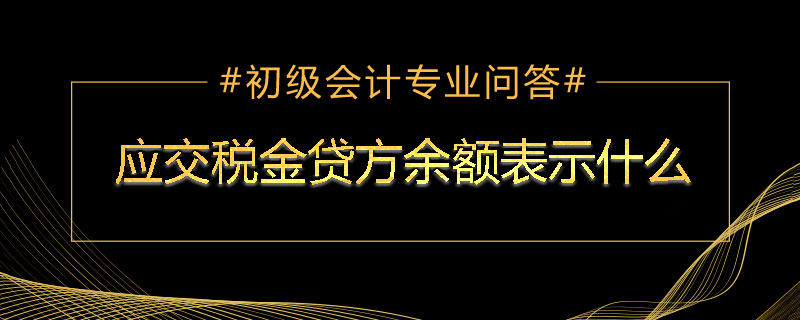 應(yīng)交稅金貸方余額表示什么