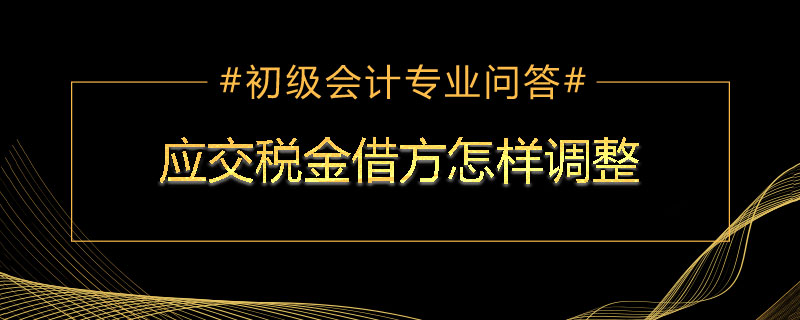 應交稅金借方怎樣調整