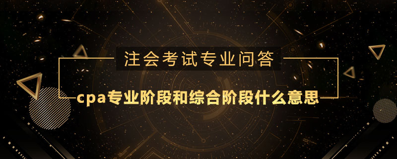 cpa专业阶段和综合阶段什么意思