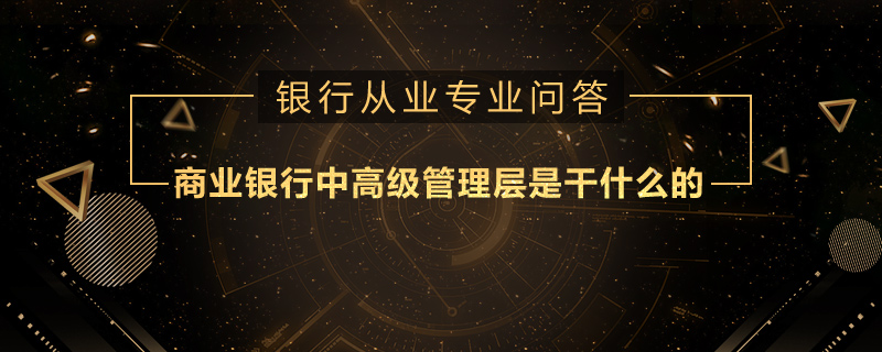 商业银行中高级管理层是干什么的