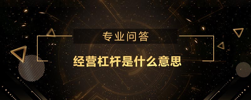 經(jīng)營杠桿是什么意思