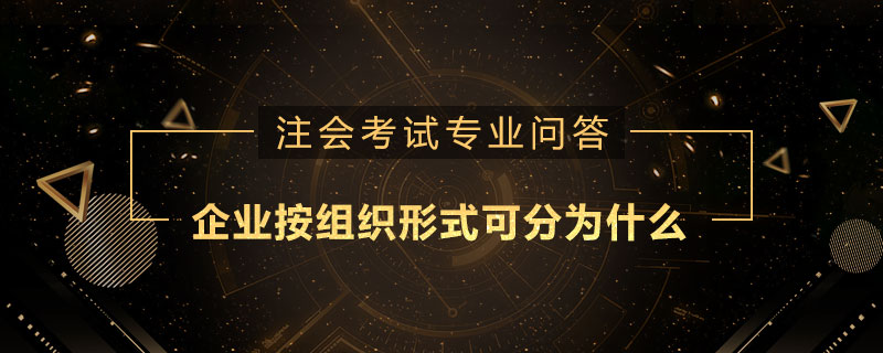 企业按组织形式可分为什么