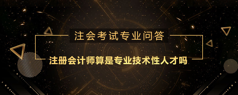 注册会计师算是专业技术性人才吗
