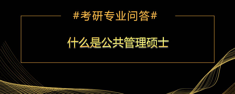 <b>什么是公共管理硕士</b>