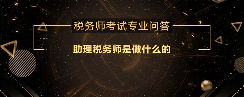 助理税务师是做什么的