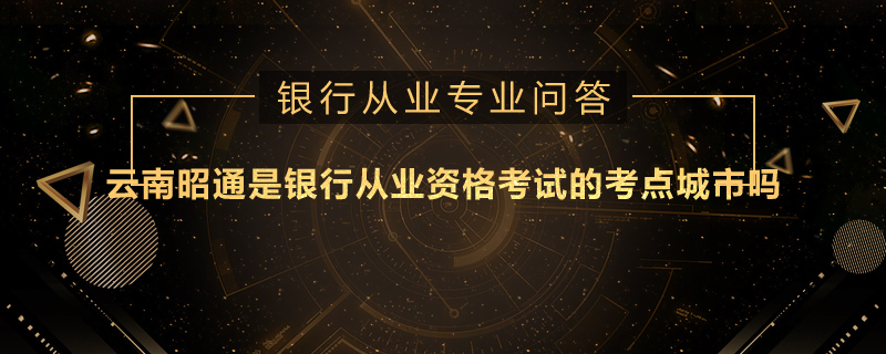 云南昭通是银行从业资格考试的考点城市吗
