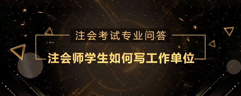 注册会计师学生如何写工作单位