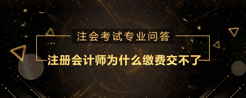 注册会计师为什么缴费交不了