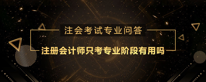 注册会计师只考专业阶段有用吗