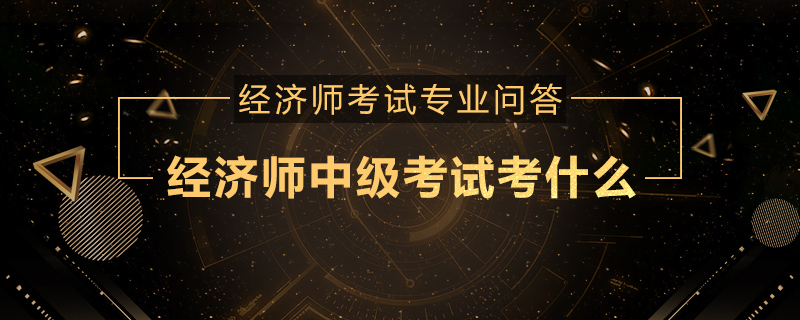 经济师中级考试考什么