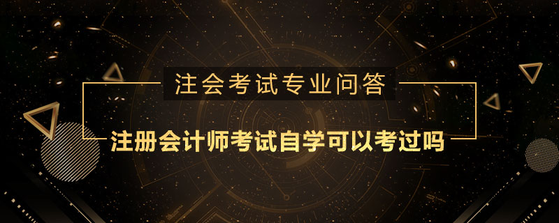 注册会计师考试自学可以考过吗