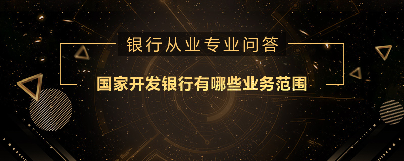 国家开发银行有哪些业务范围