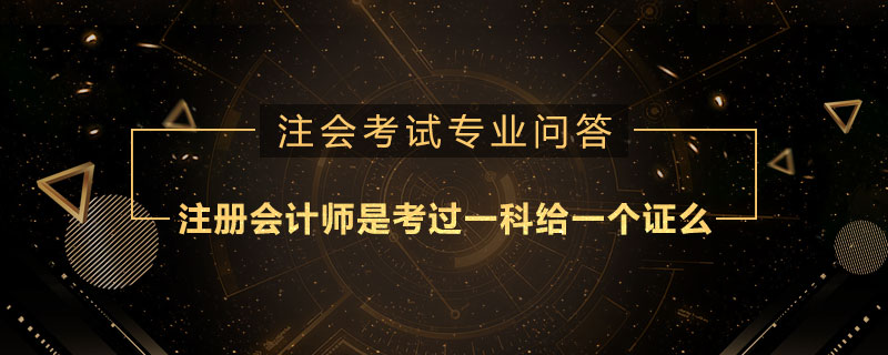 注册会计师是考过一科给一个证么