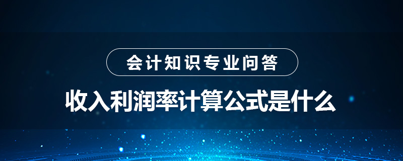 收入利潤(rùn)率計(jì)算公式是什么