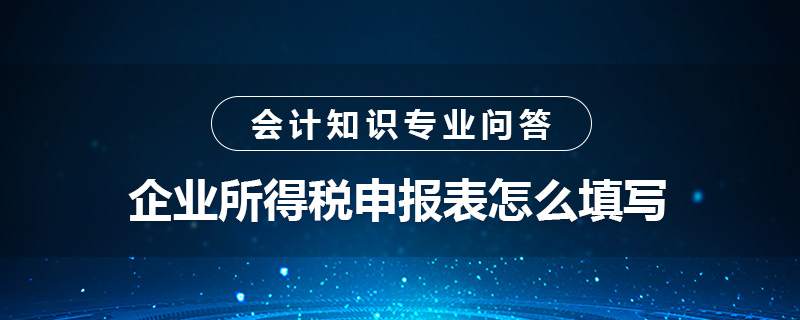 企業(yè)所得稅申報(bào)表怎么填寫(xiě)