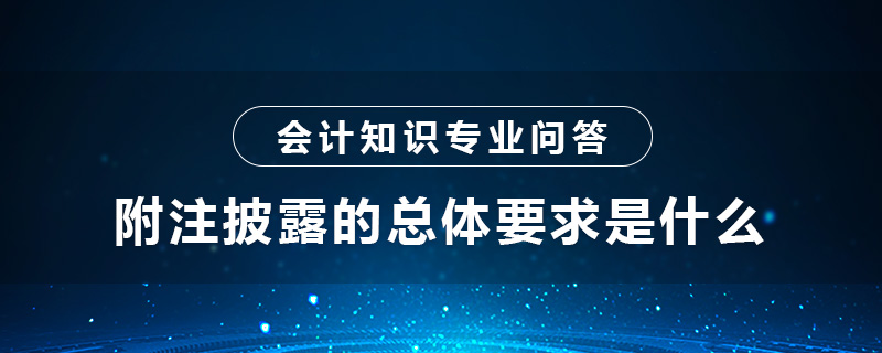 附注披露的總體要求是什么