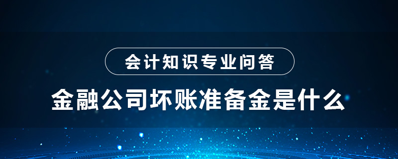 金融公司坏账准备金是什么