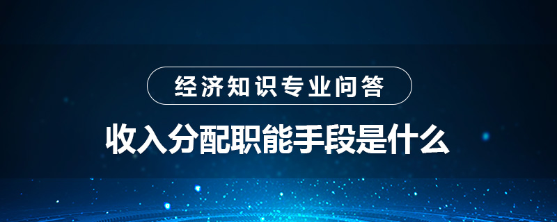 收入分配職能手段是什么