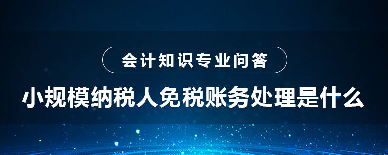 小規(guī)模納稅人免稅賬務(wù)處理是什么