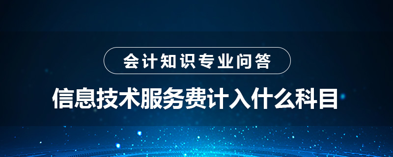 信息技术服务费计入什么科目