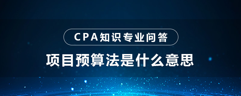 项目预算法是什么意思