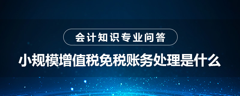 小規(guī)模增值稅免稅賬務(wù)處理是什么