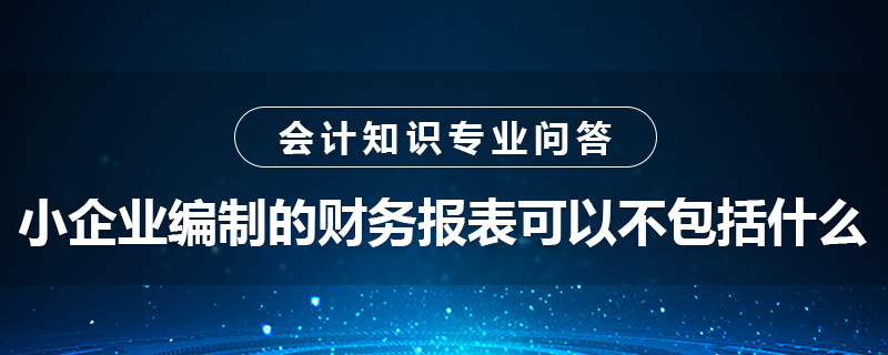 小企業(yè)編制的財務(wù)報表可以不包括什么