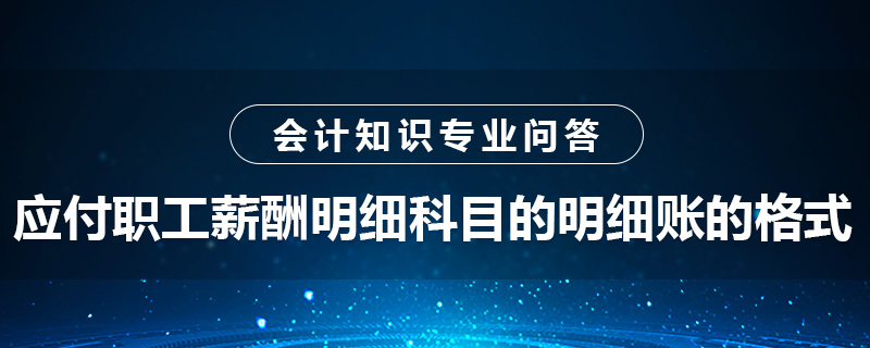 應(yīng)付職工薪酬明細科目的明細賬的格式是什么