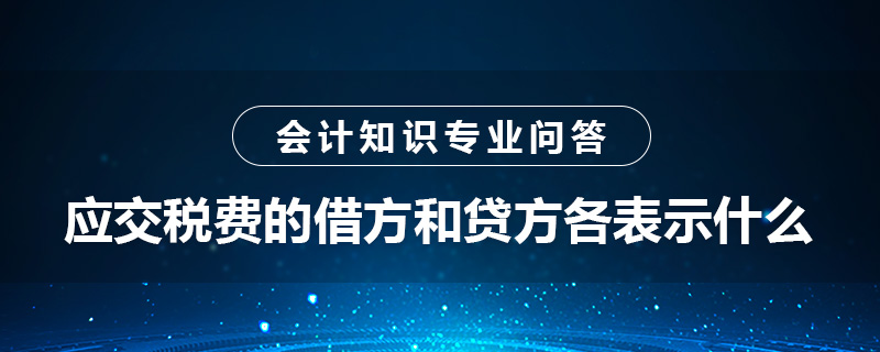 应交税费的借方和贷方各表示什么