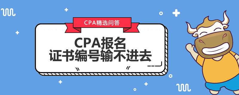 CPA报名证书编号输不进去