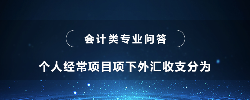 个人经常项目项下外汇收支分为