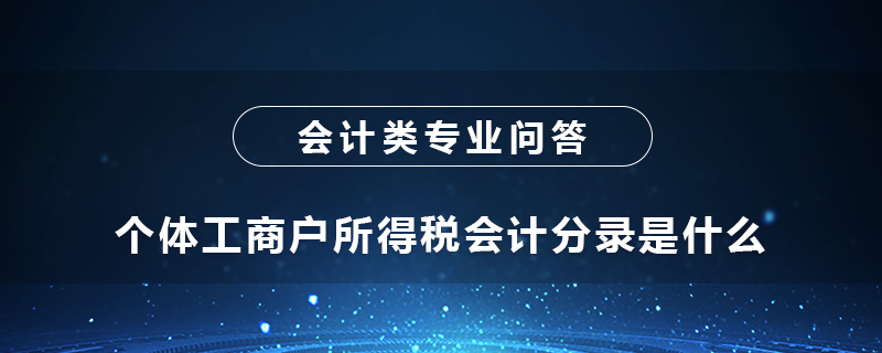 個體工商戶所得稅會計分錄是什么